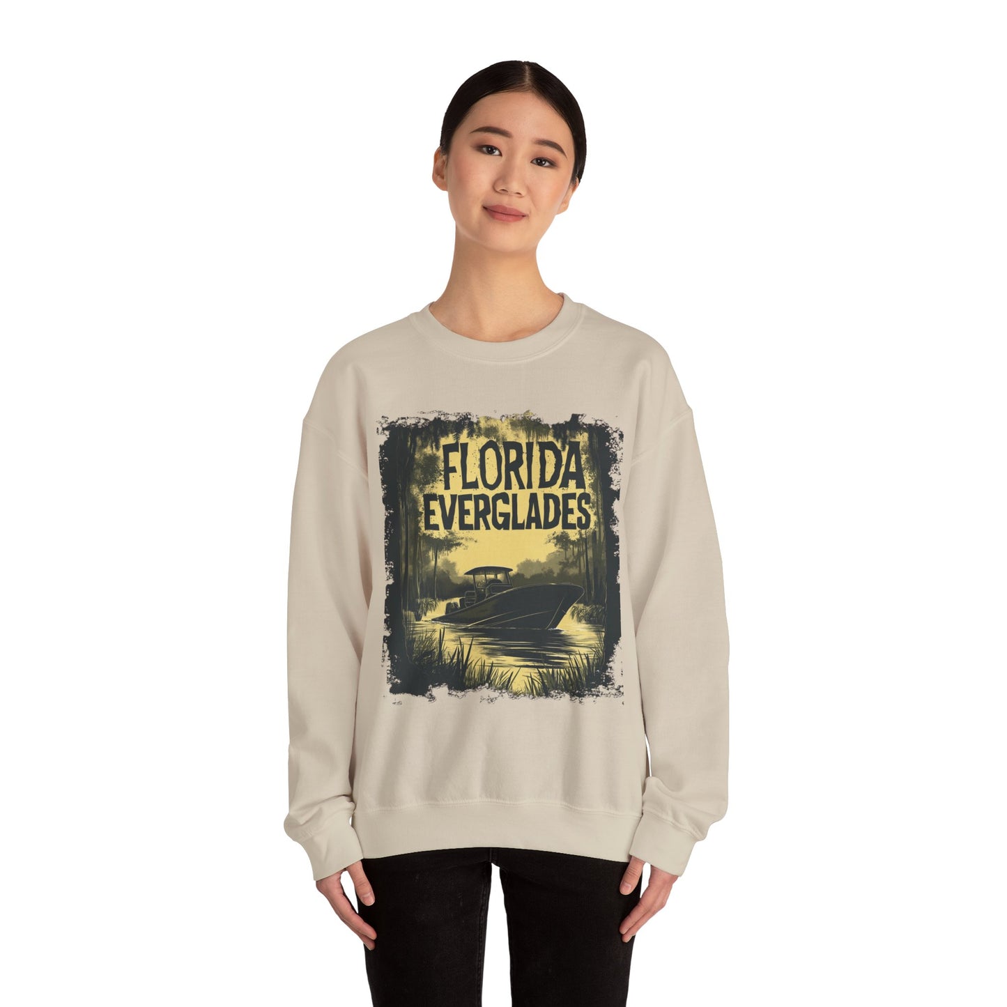 Florida Everglades Crewneck — Vintage Airboat Nature Gift | Root to Peak