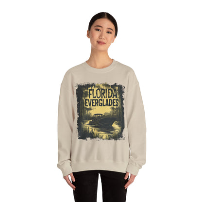 Florida Everglades Crewneck — Vintage Airboat Nature Gift | Root to Peak