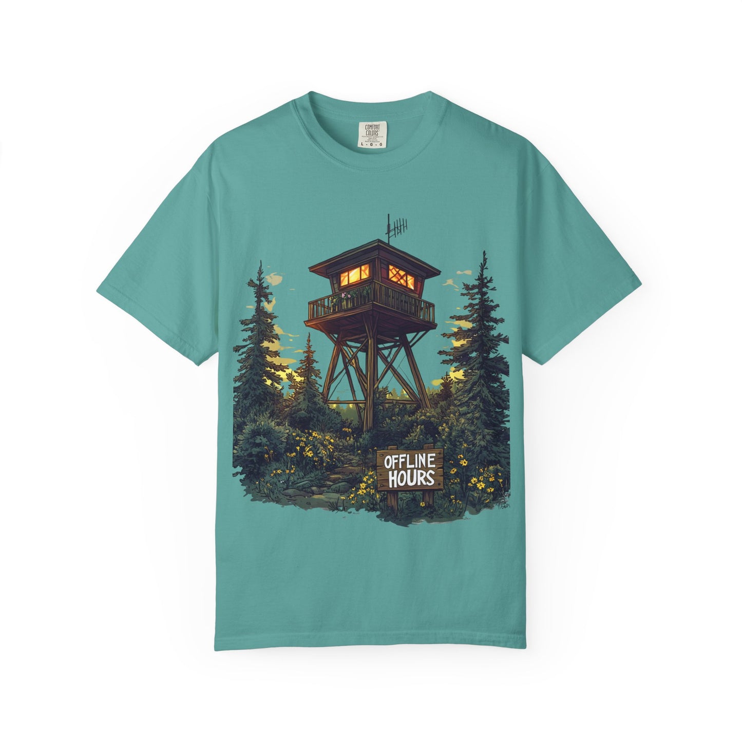 Fire Lookout Tower Tee — Offline Hours Hiking Camping | Root to Peak