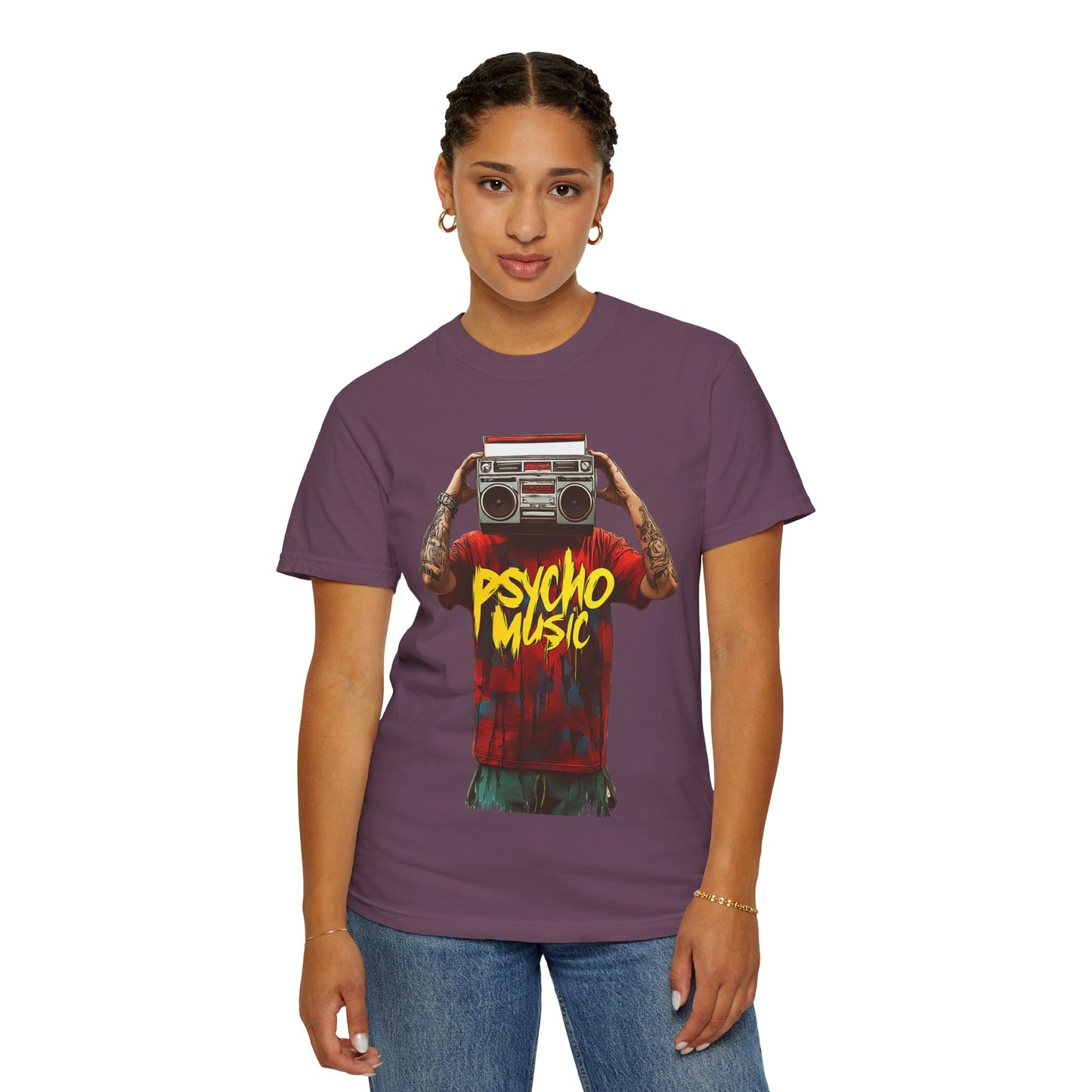 Psycho Music Boombox Tee — Retro Hip Hop Streetwear | Root to Peak