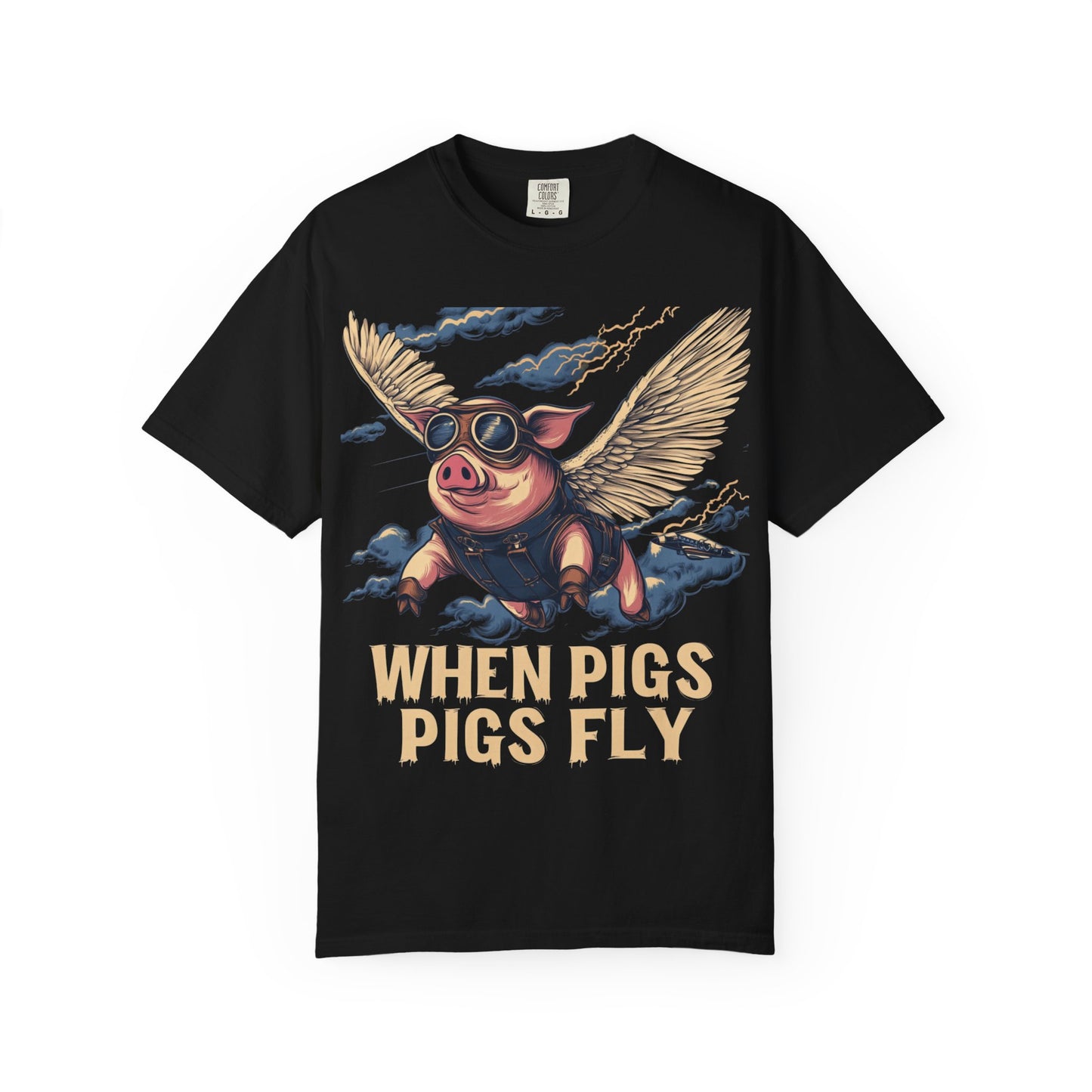 When Pigs Fly Graphic Tee — Vintage Flying Pig Funny Gift | Root to Peak