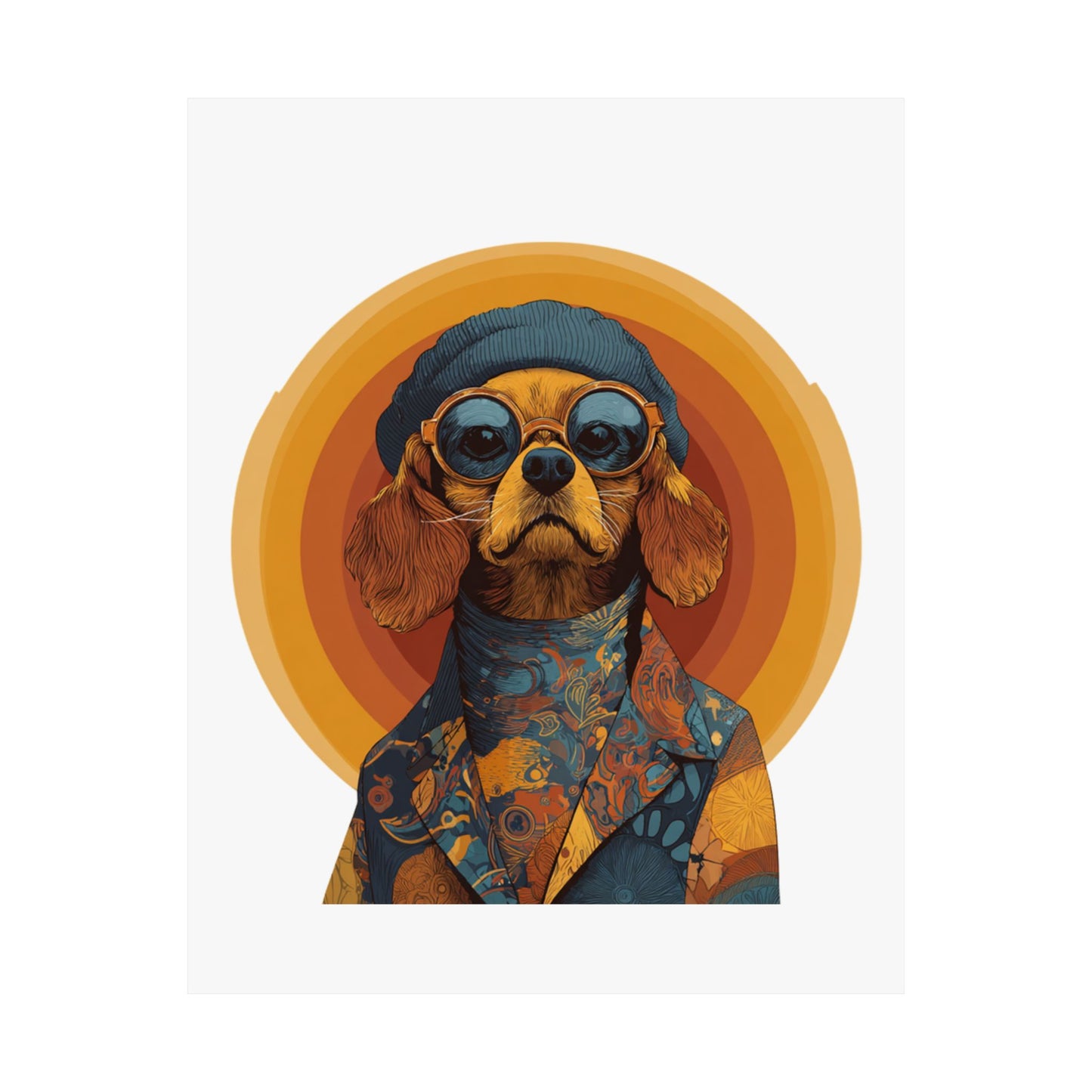 Retro Hippie Beagle Art Print — Vintage Dog Portrait Poster | Root to Peak