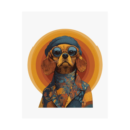 Retro Hippie Beagle Art Print — Vintage Dog Portrait Poster | Root to Peak