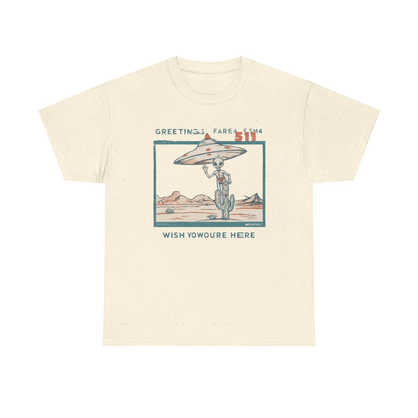 Greetings from Area 51 Tee — Retro Alien Postcard Graphic | Root to Peak