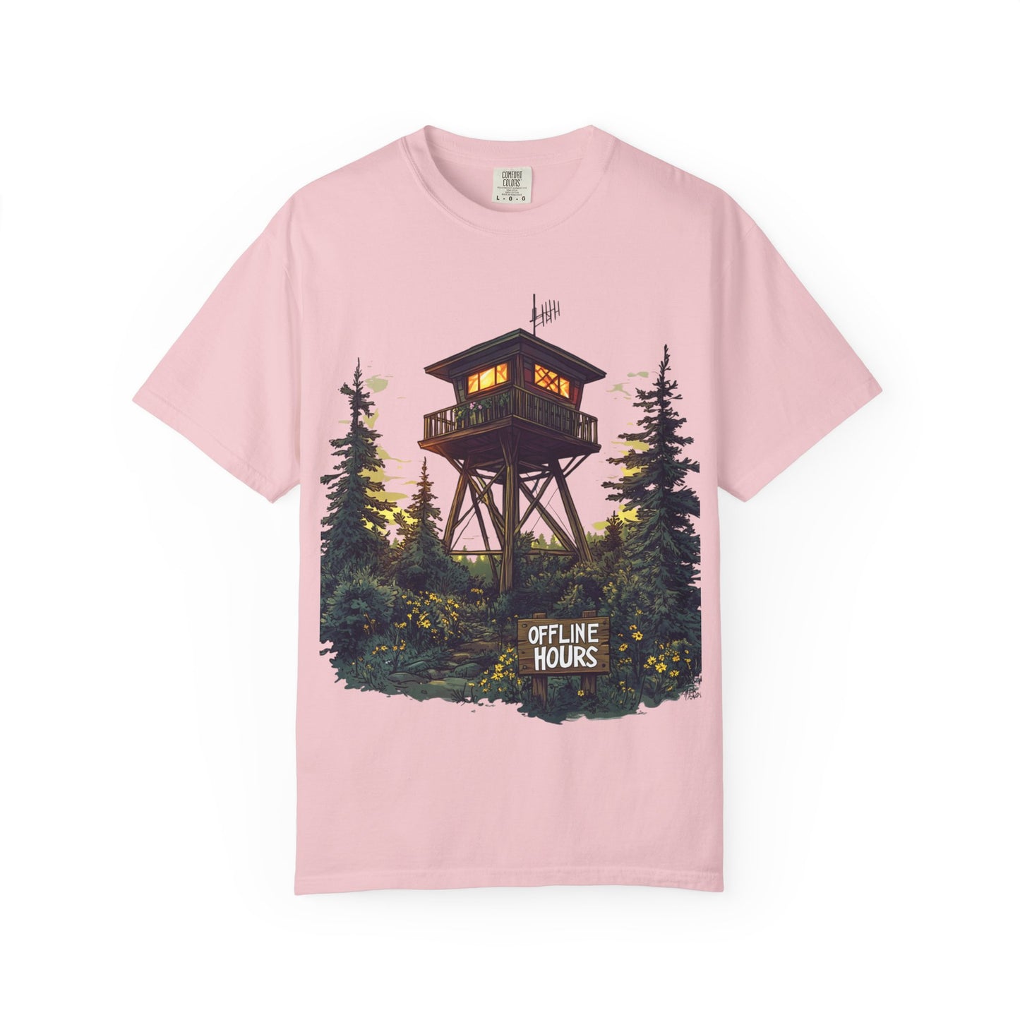 Fire Lookout Tower Tee — Offline Hours Hiking Camping | Root to Peak