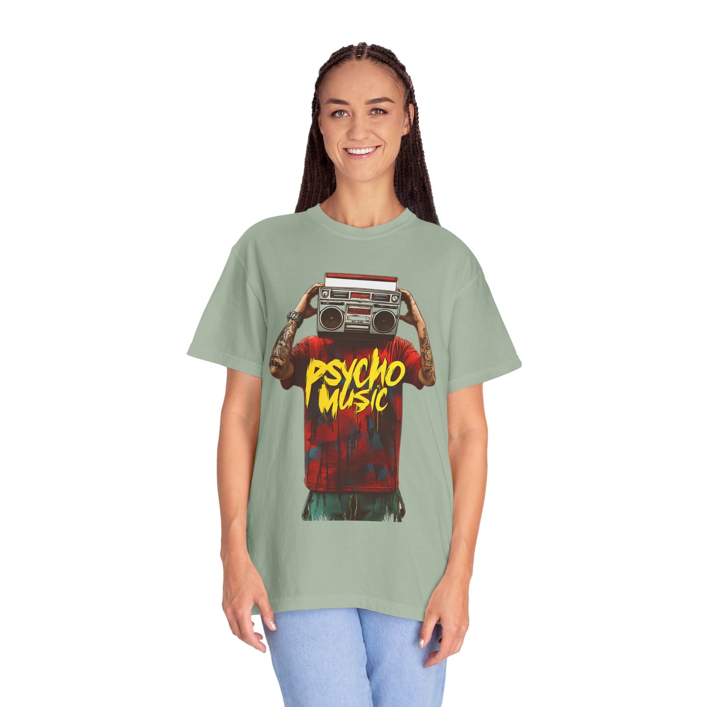 Psycho Music Boombox Tee — Retro Hip Hop Streetwear | Root to Peak