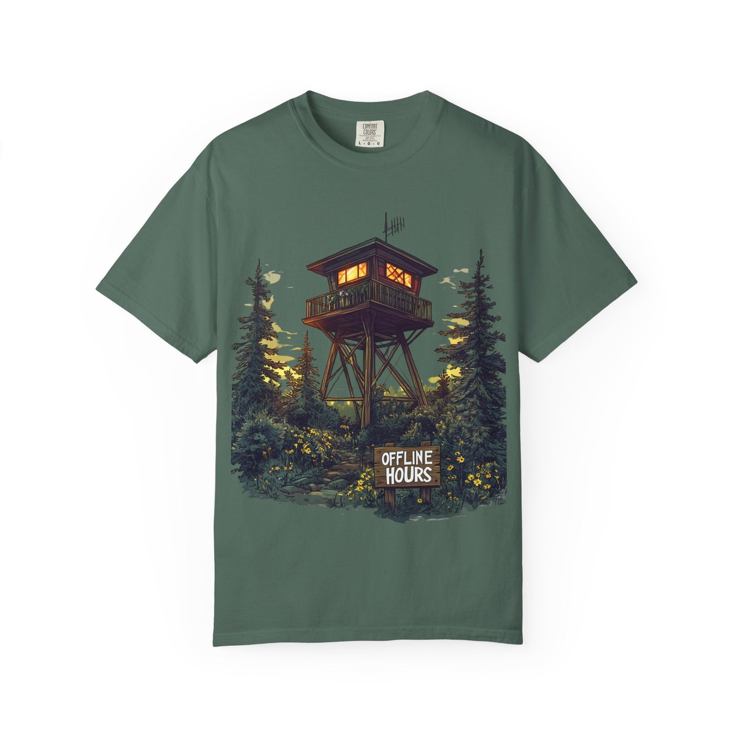 Fire Lookout Tower Tee — Offline Hours Hiking Camping | Root to Peak