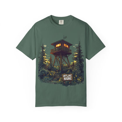 Fire Lookout Tower Tee — Offline Hours Hiking Camping | Root to Peak