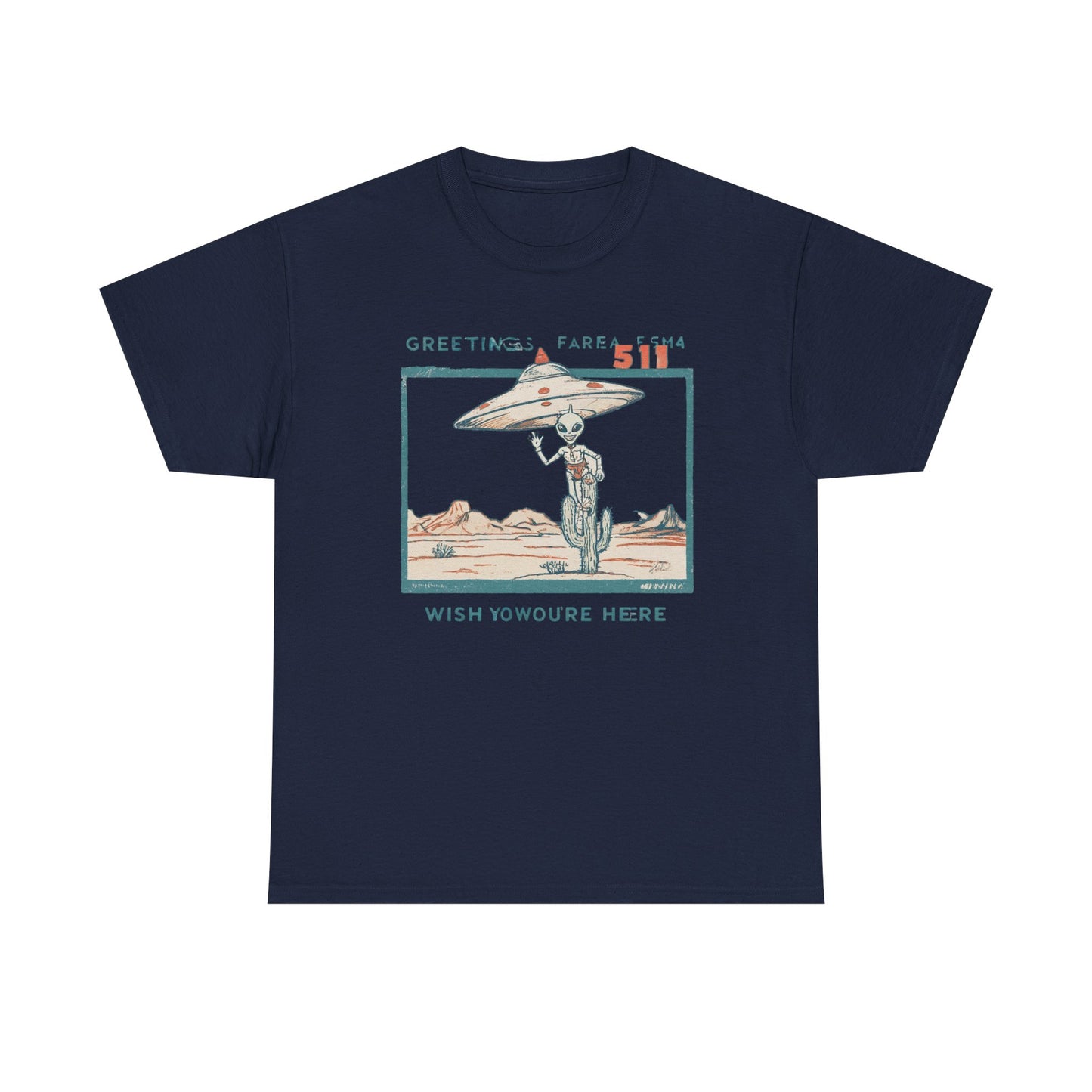 Greetings from Area 51 Tee — Retro Alien Postcard Graphic | Root to Peak