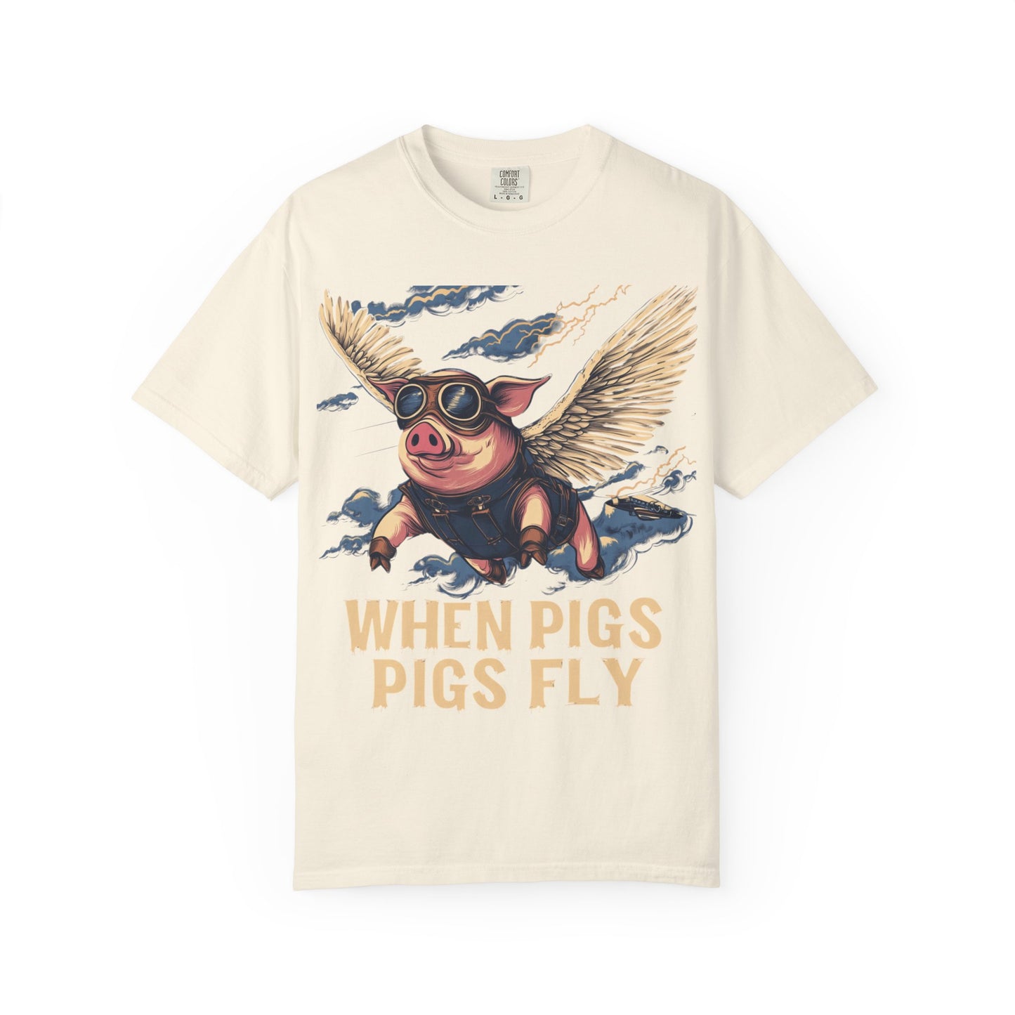 When Pigs Fly Graphic Tee — Vintage Flying Pig Funny Gift | Root to Peak