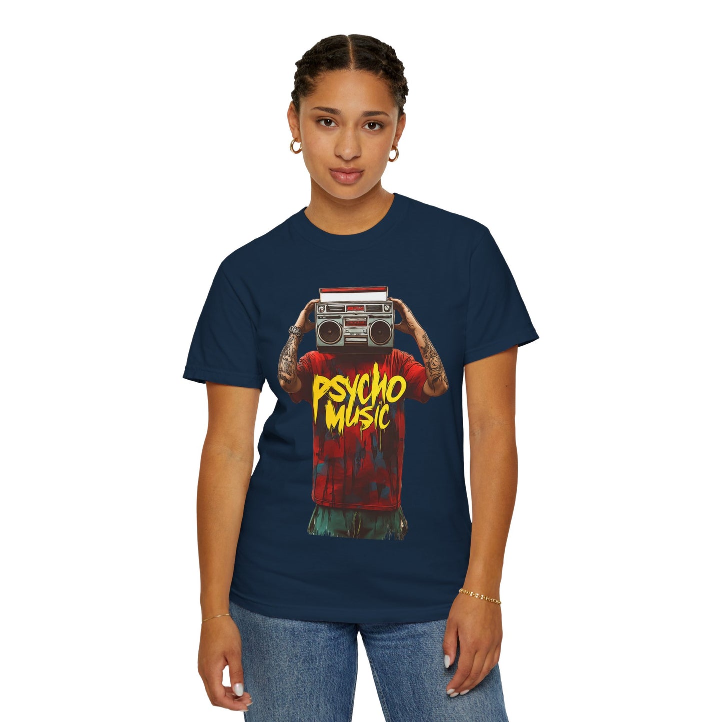 Psycho Music Boombox Tee — Retro Hip Hop Streetwear | Root to Peak
